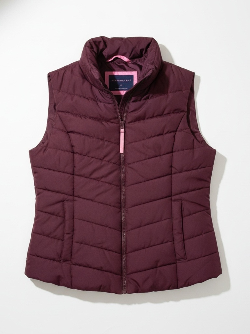 Aeropostale Women's Plum Quilted Puffer Vest S
